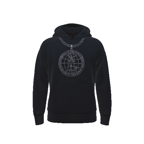 Rhinestone Logo Chain Hoodie