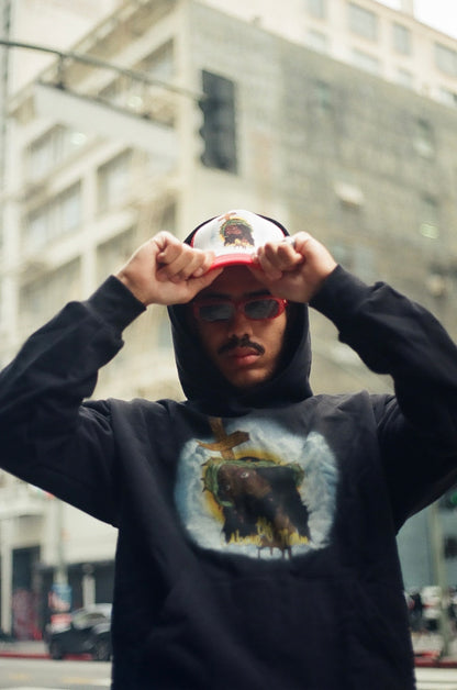 Black Jesus Trucker Hat [Red]