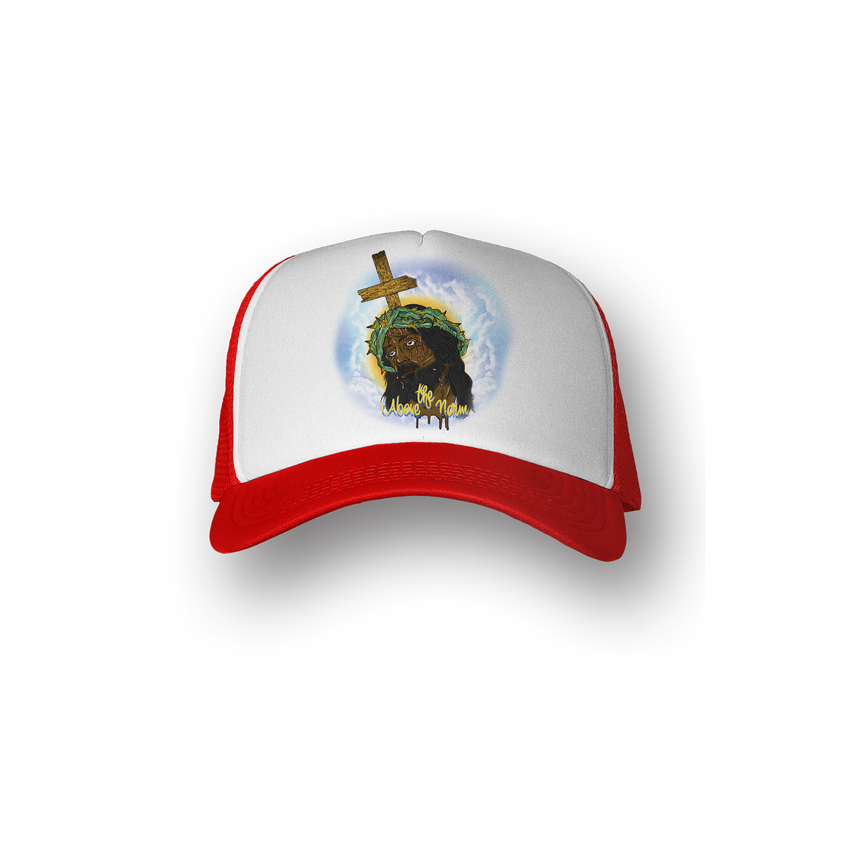 Black Jesus Trucker Hat [Red]