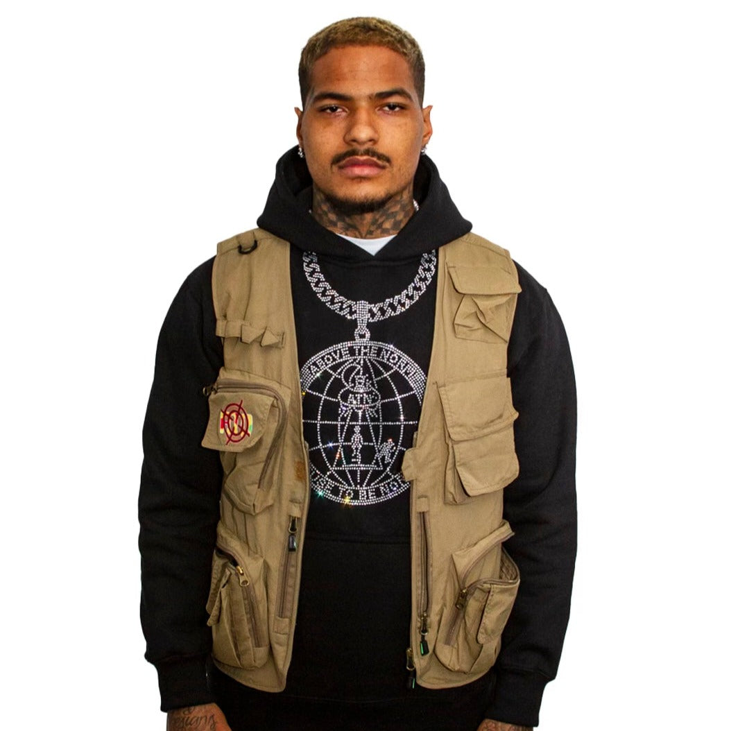 Rhinestone Logo Chain Hoodie
