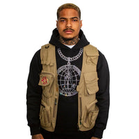 Rhinestone Logo Chain Hoodie