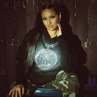 Rhinestone Logo Chain Hoodie