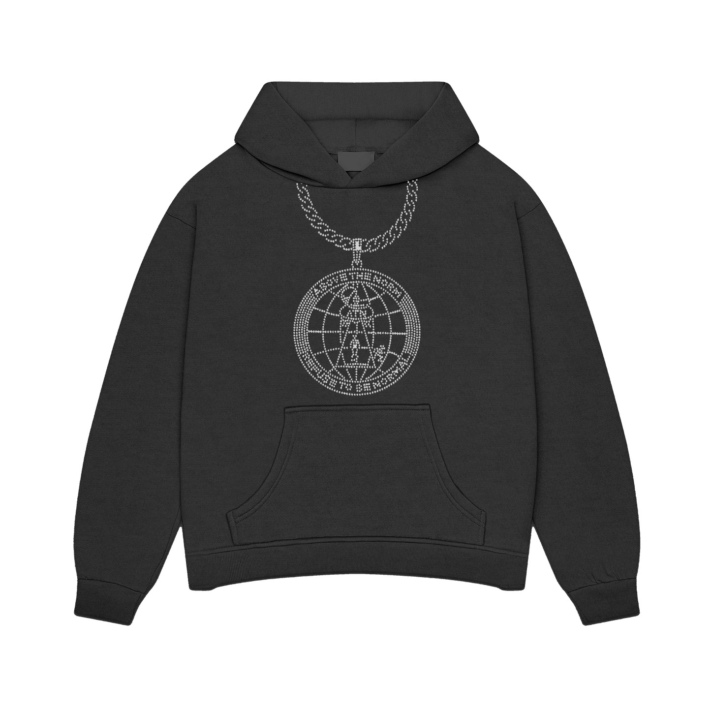 Rhinestone Logo Chain Hoodie
