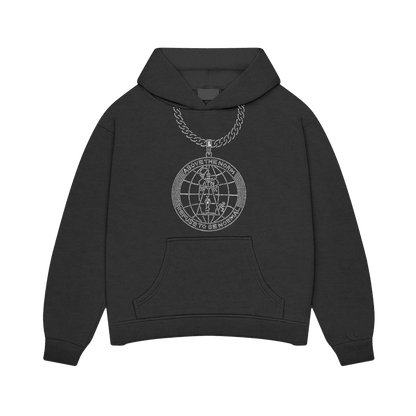 Rhinestone Logo Chain Hoodie