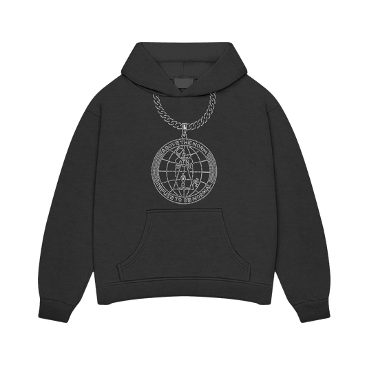 Rhinestone Logo Chain Hoodie