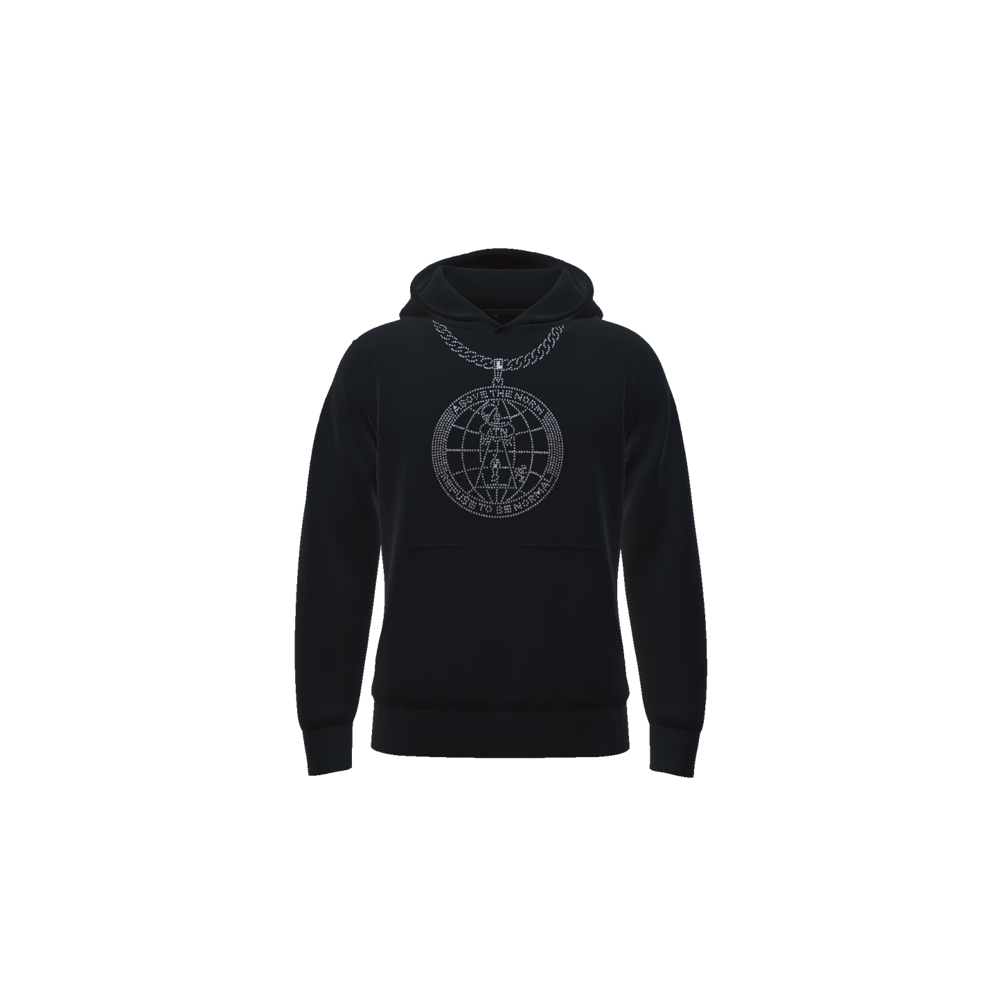 Rhinestone Logo Chain Hoodie
