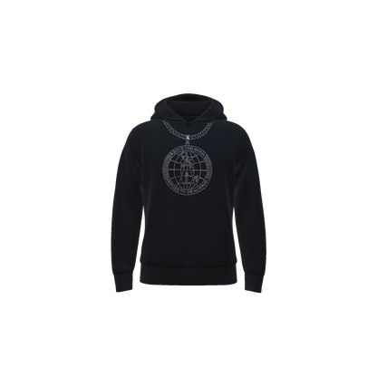 Rhinestone Logo Chain Hoodie