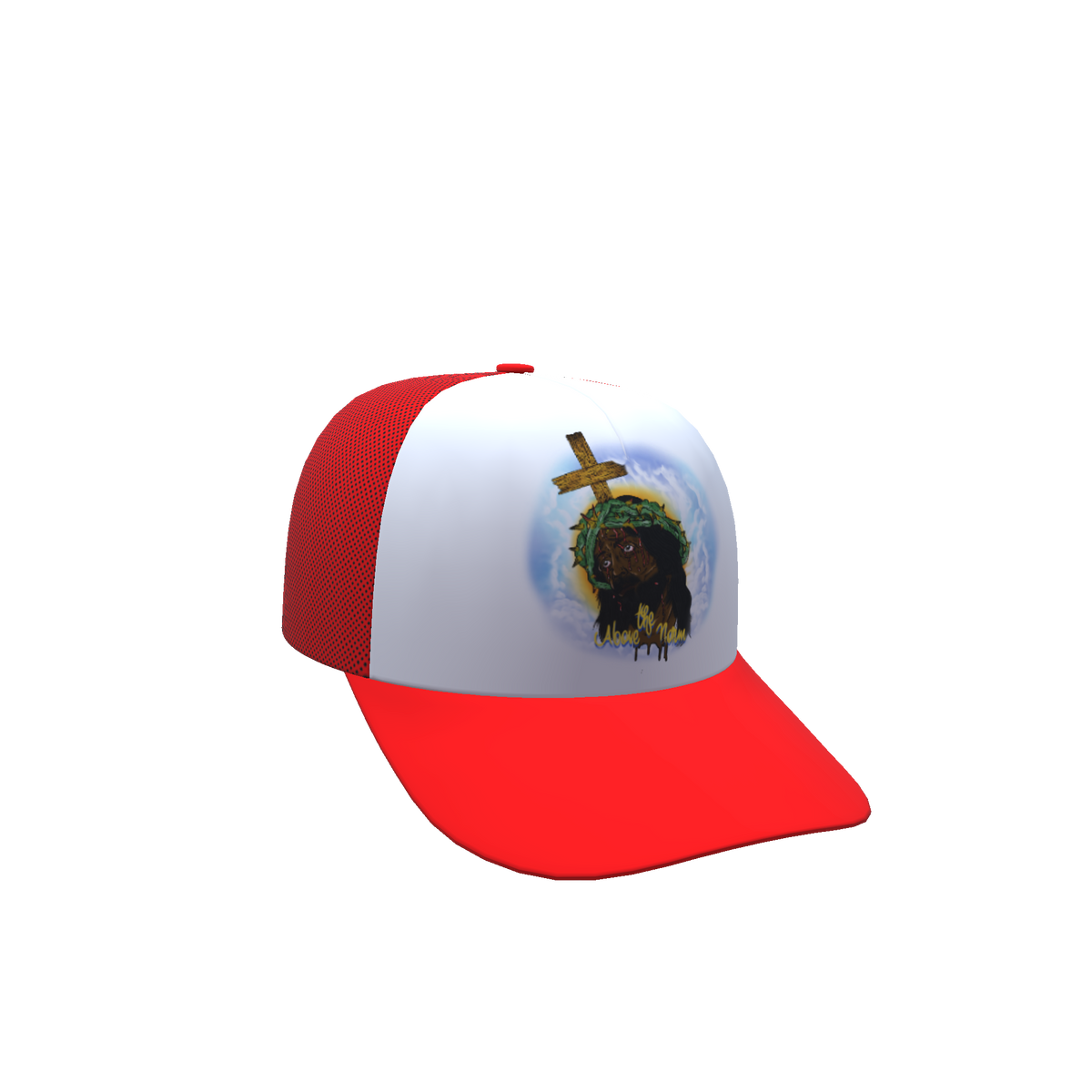 Black Jesus Trucker Hat [Red]