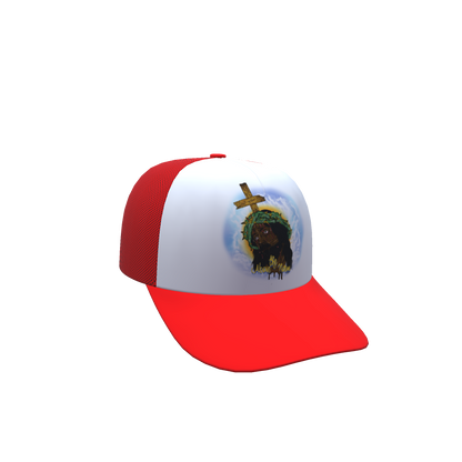 Black Jesus Trucker Hat [Red]